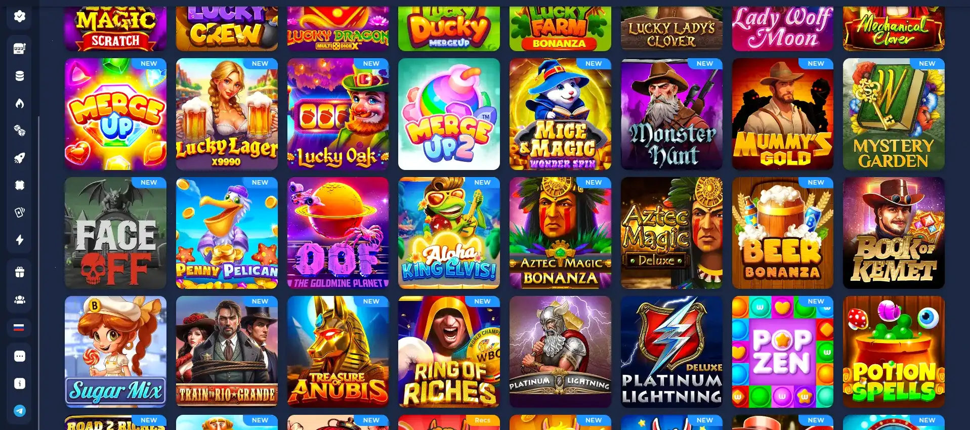 Игровой интерфейс Million casino на большом экране